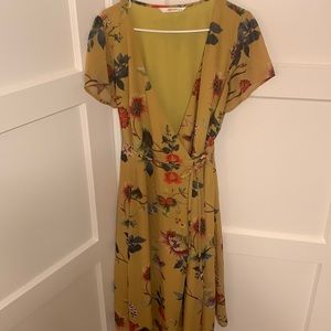 Floral plus wrap dress